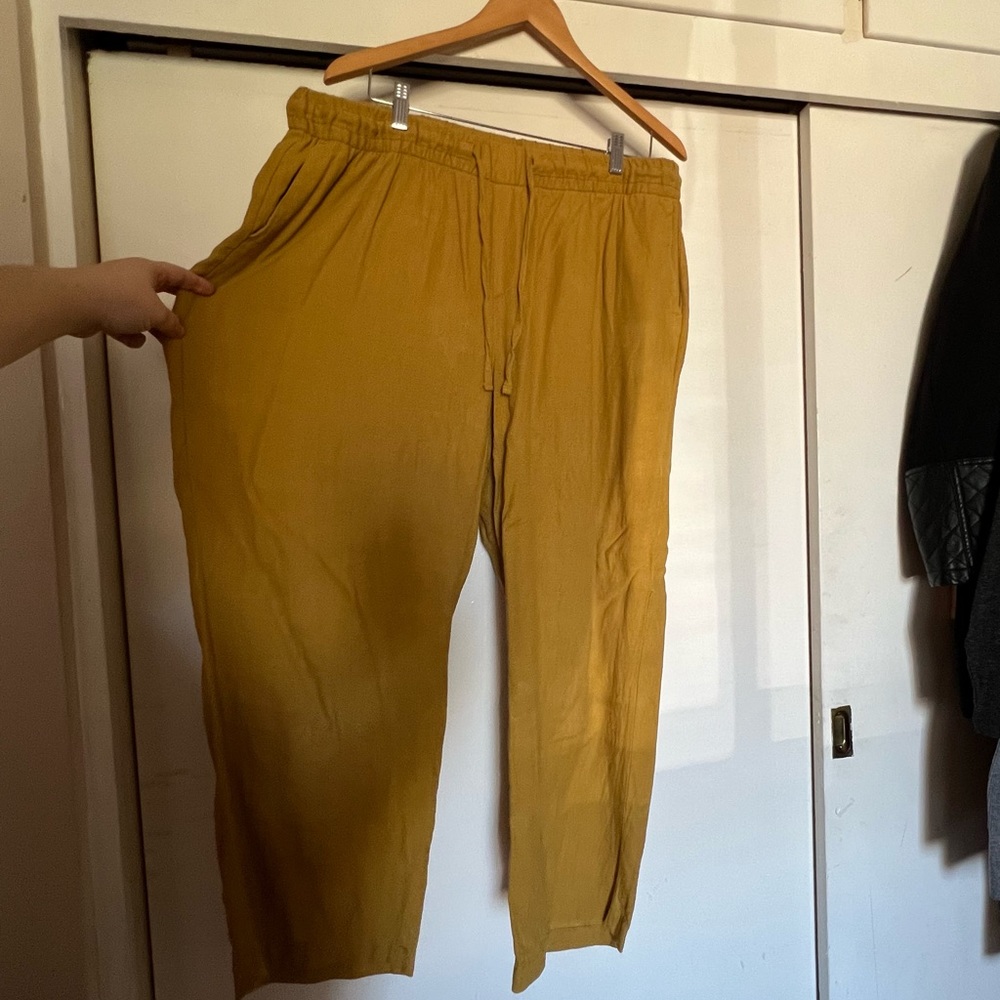 Linen wide leg pants